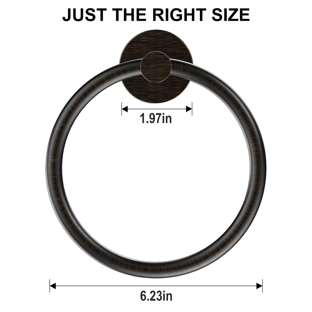 SetSail Towel Holder Wall Mount – 2 Pack, Screw-In Stainless Steel, Oil Rubbed Bronze
