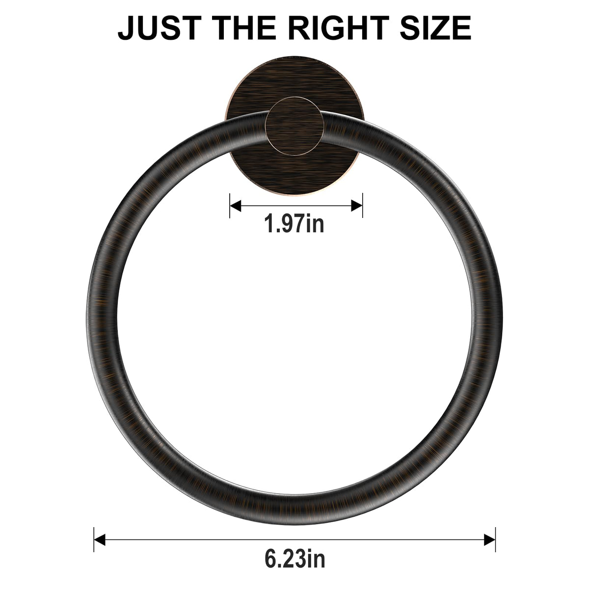 SetSail Towel Holder Wall Mount – 2 Pack, Screw-In Stainless Steel, Oil Rubbed Bronze