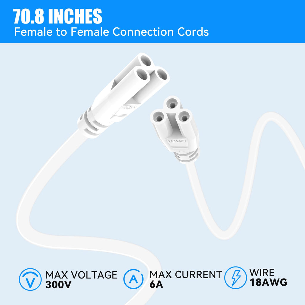 SHOPLED 4-Pack 6FT T5/T8 LED Tube Linkable Cable - Dual-Ended Connectors