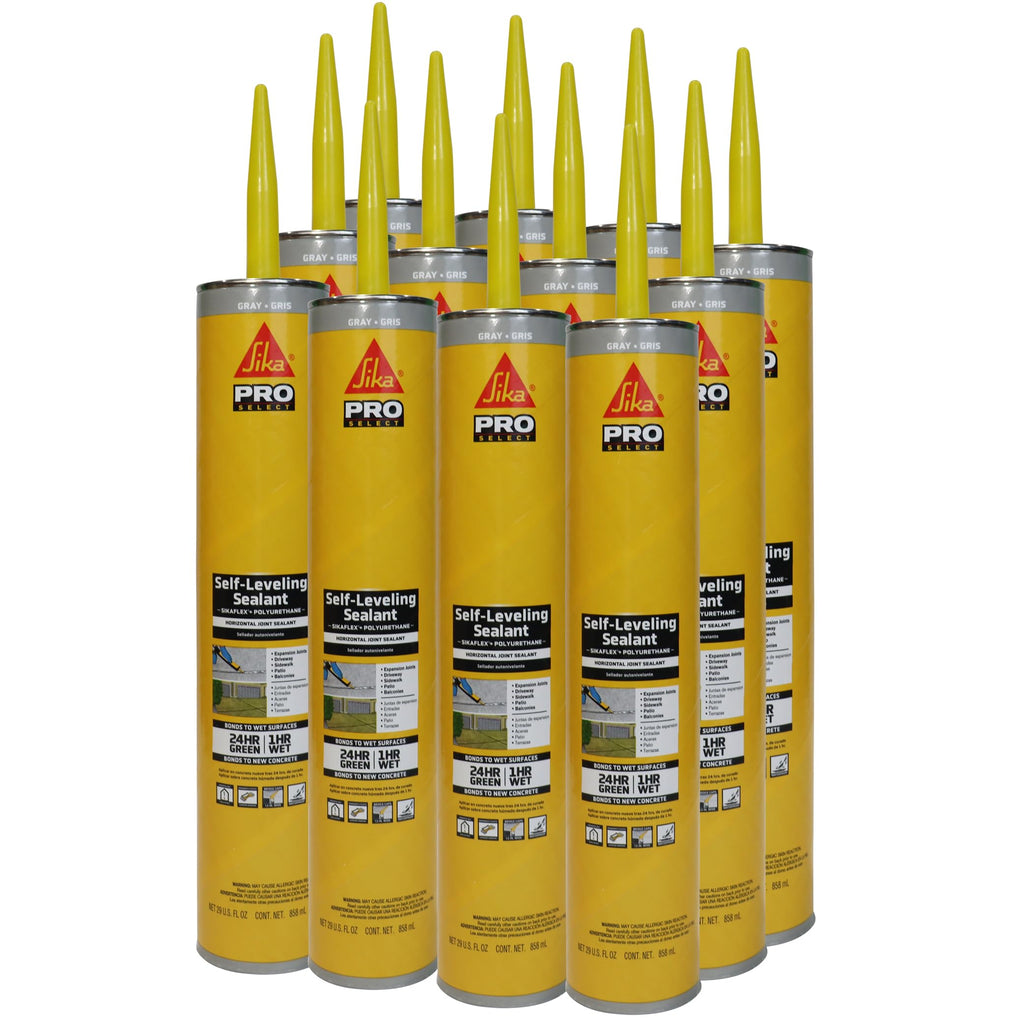 Sikaflex Self-Leveling Sealant Gray – 29 fl oz Cartridge (12 Pack) | Fast-Curing PU Concrete Joint Sealant