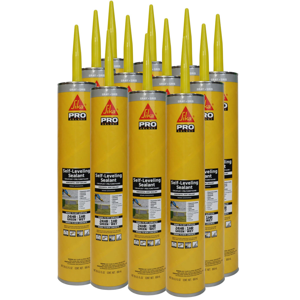 Sikaflex Self-Leveling Sealant Gray – 29 fl oz Cartridge (12 Pack) | Fast-Curing PU Concrete Joint Sealant