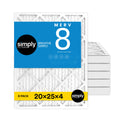 Simply 20x25x4 Air Filter – MERV 8, 6 Pack, Actual 19.5x24.5x3.63, Dust, Pet & Allergy Control