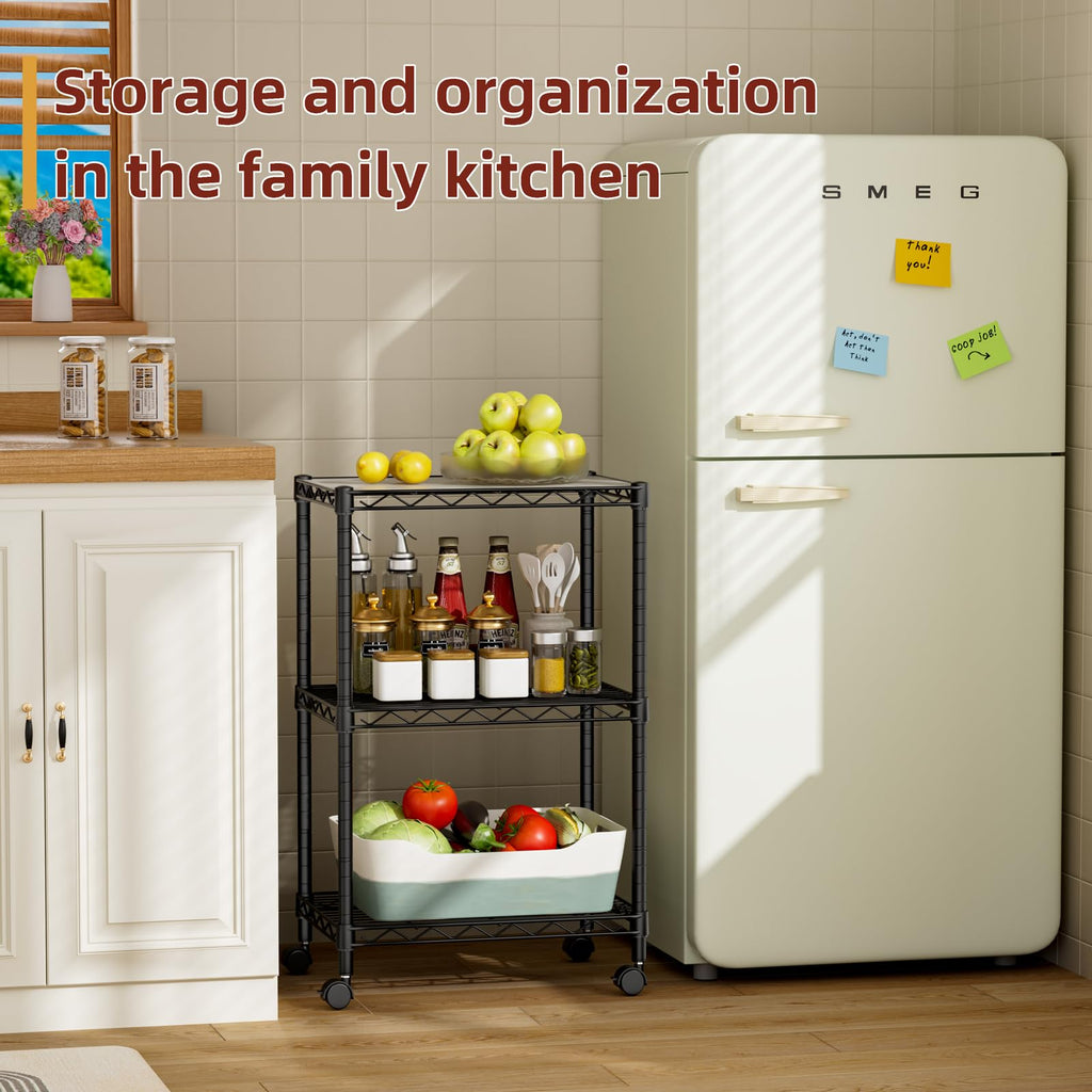 SINGAYE 3-Tier Small Wire Shelves – Adjustable Metal Shelving Unit for Kitchen, Pantry & More