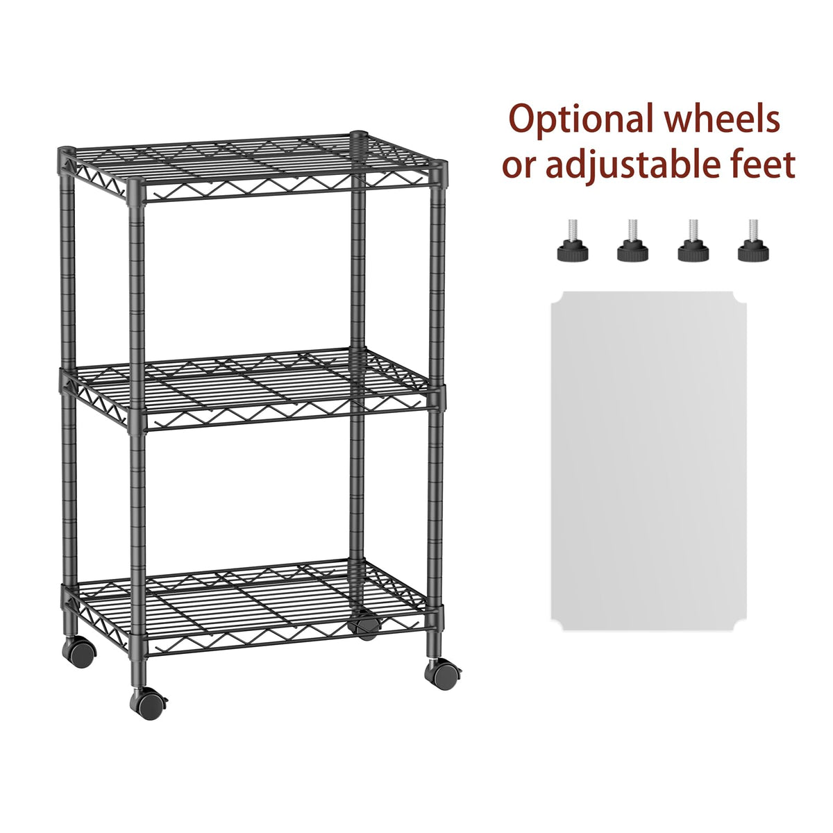 SINGAYE 3-Tier Small Wire Shelves – Adjustable Metal Shelving Unit for Kitchen, Pantry & More