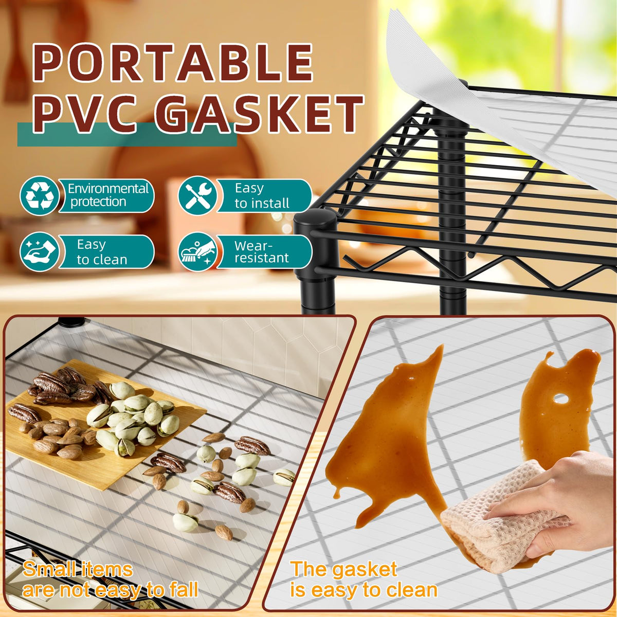 SINGAYE 3-Tier Small Wire Shelves – Adjustable Metal Shelving Unit for Kitchen, Pantry & More