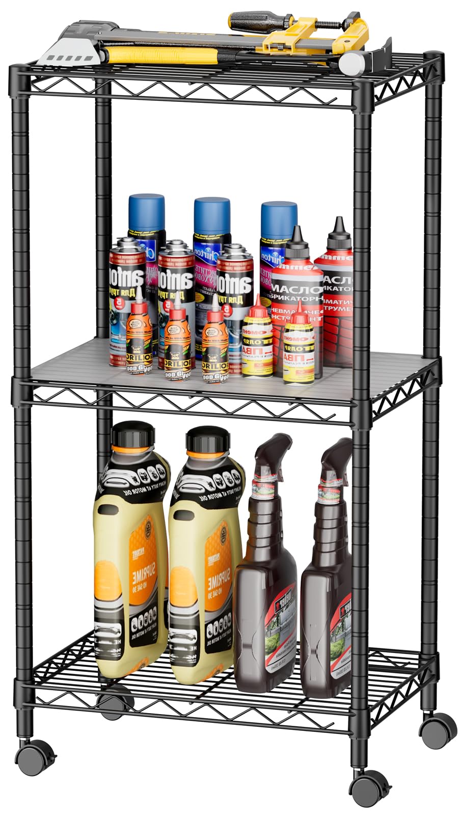 SINGAYE 3-Tier Small Wire Shelves – Adjustable Metal Shelving Unit for Kitchen, Pantry & More