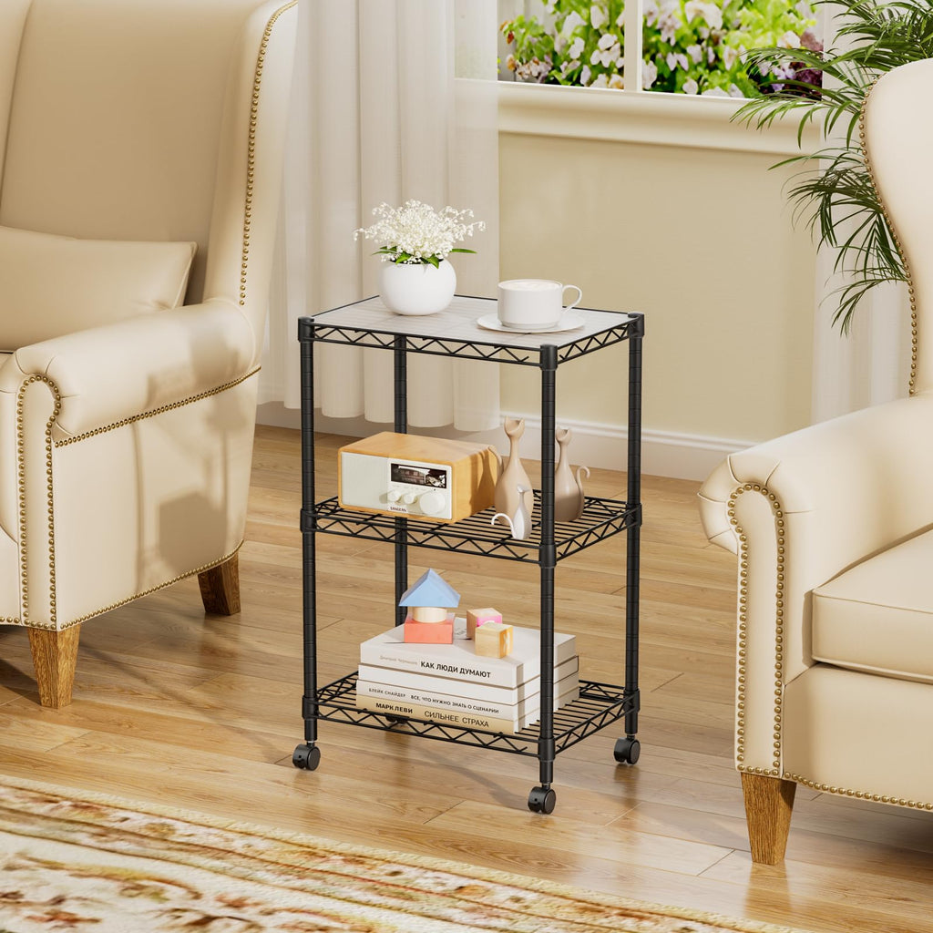 SINGAYE 3-Tier Small Wire Shelves – Adjustable Metal Shelving Unit for Kitchen, Pantry & More