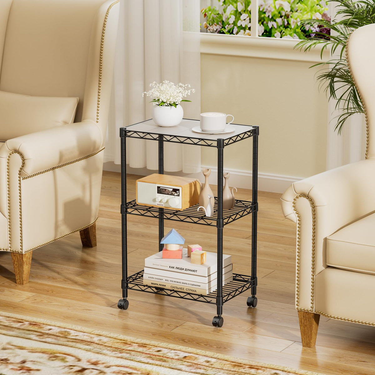 SINGAYE 3-Tier Small Wire Shelves – Adjustable Metal Shelving Unit for Kitchen, Pantry & More