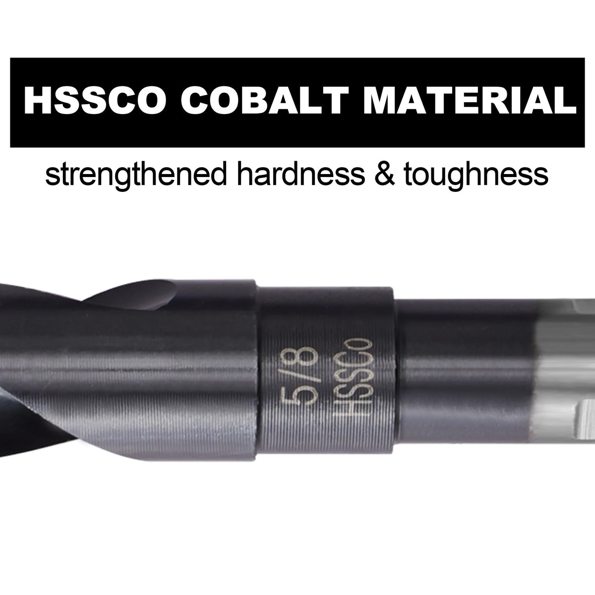 Sinyeenglon 5/8 Drill Bit for Metal & Hardened Steel – M35 Cobalt, 1/2 Shank, Industrial Grade