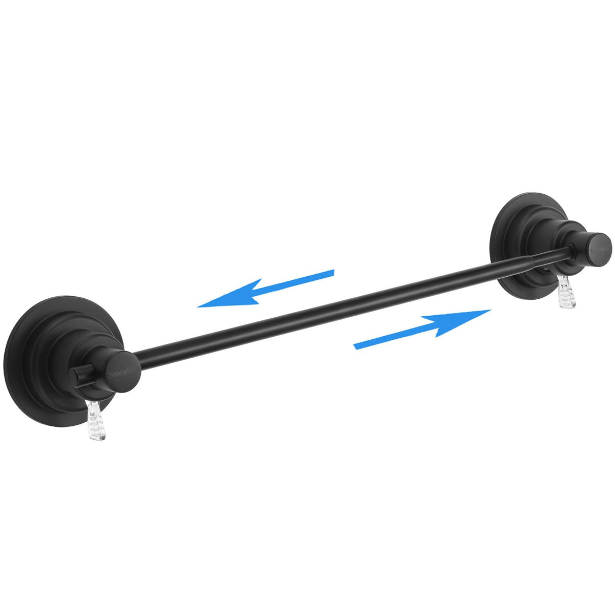 Sneatup Suction Cup Extendable Towel Bar 17-29in – Matte Black