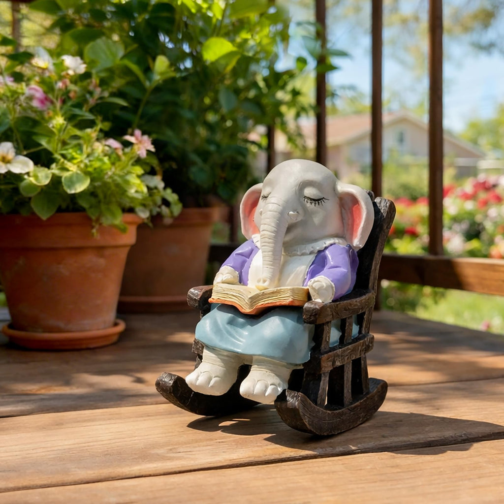 SOWSUN Solar Garden Elephant Statue with LED Light – Outdoor Decor for Patio, Yard & Balcony