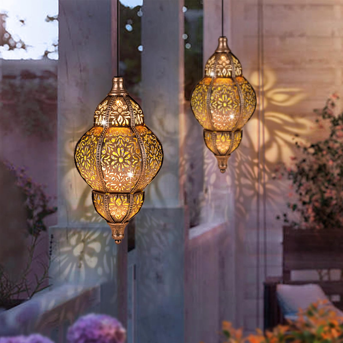 SUCUY Moroccan-Style Solar Lanterns – Outdoor Waterproof Hanging Garden Lights