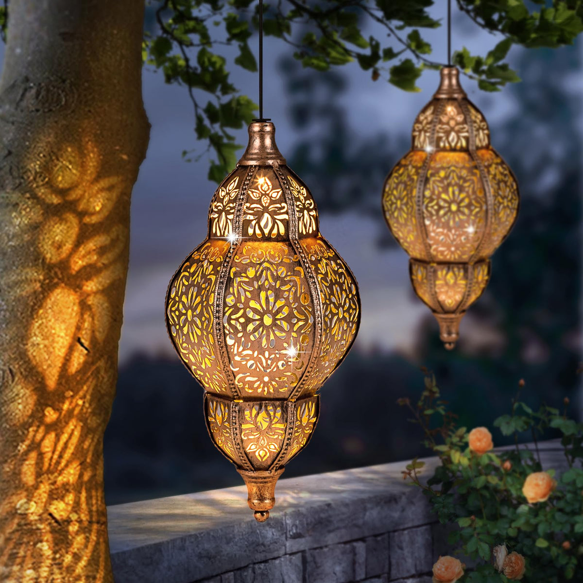 SUCUY Moroccan-Style Solar Lanterns – Outdoor Waterproof Hanging Garden Lights