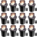 SUNVIE 12W Low Voltage In-Ground Well Lights – 12-Pack Shielded Outdoor Pathway Lighting