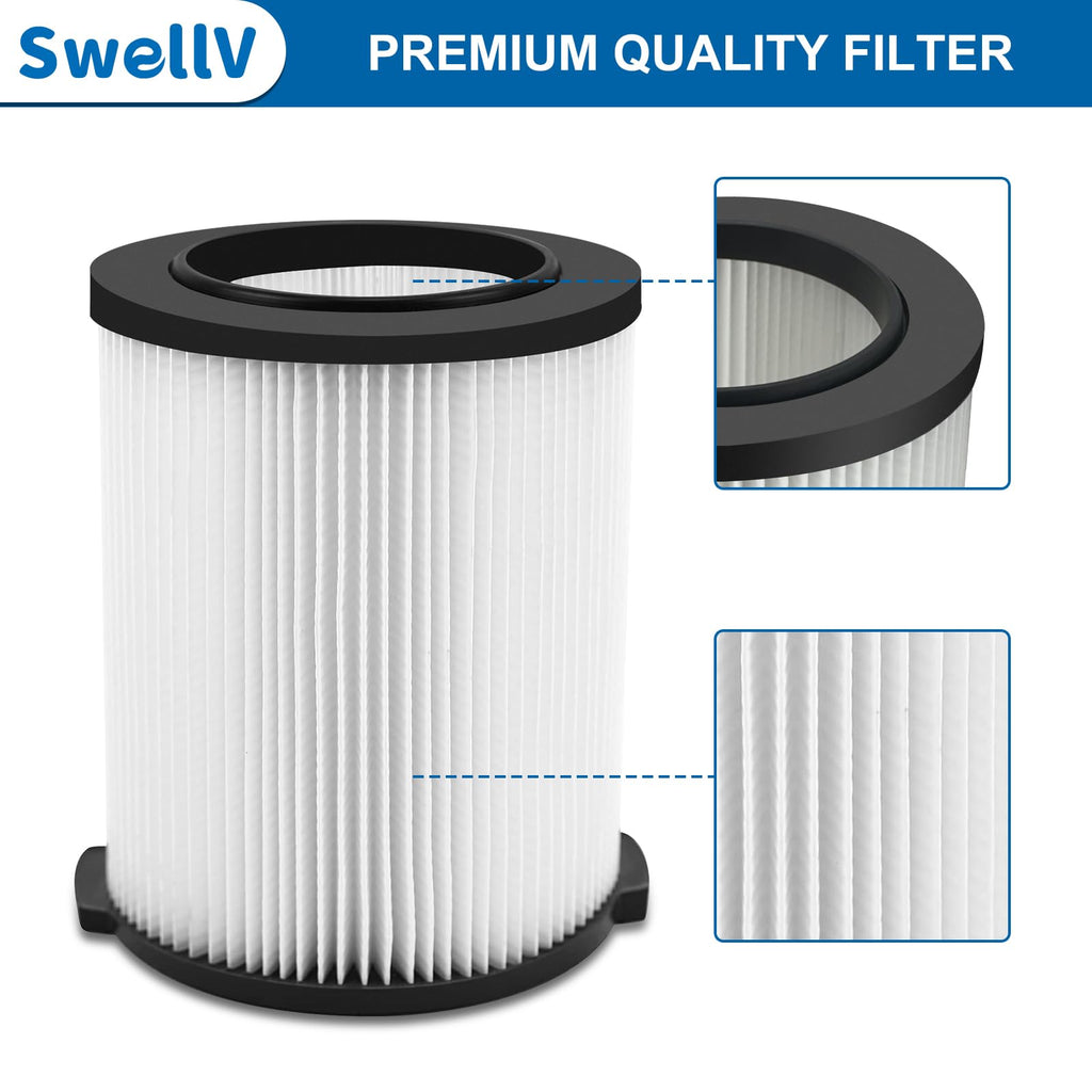 SwellV VF4000 Replacement Filter for Wet/Dry Vacuums | 5-20 Gal, Husky 6-9 Gal Compatible