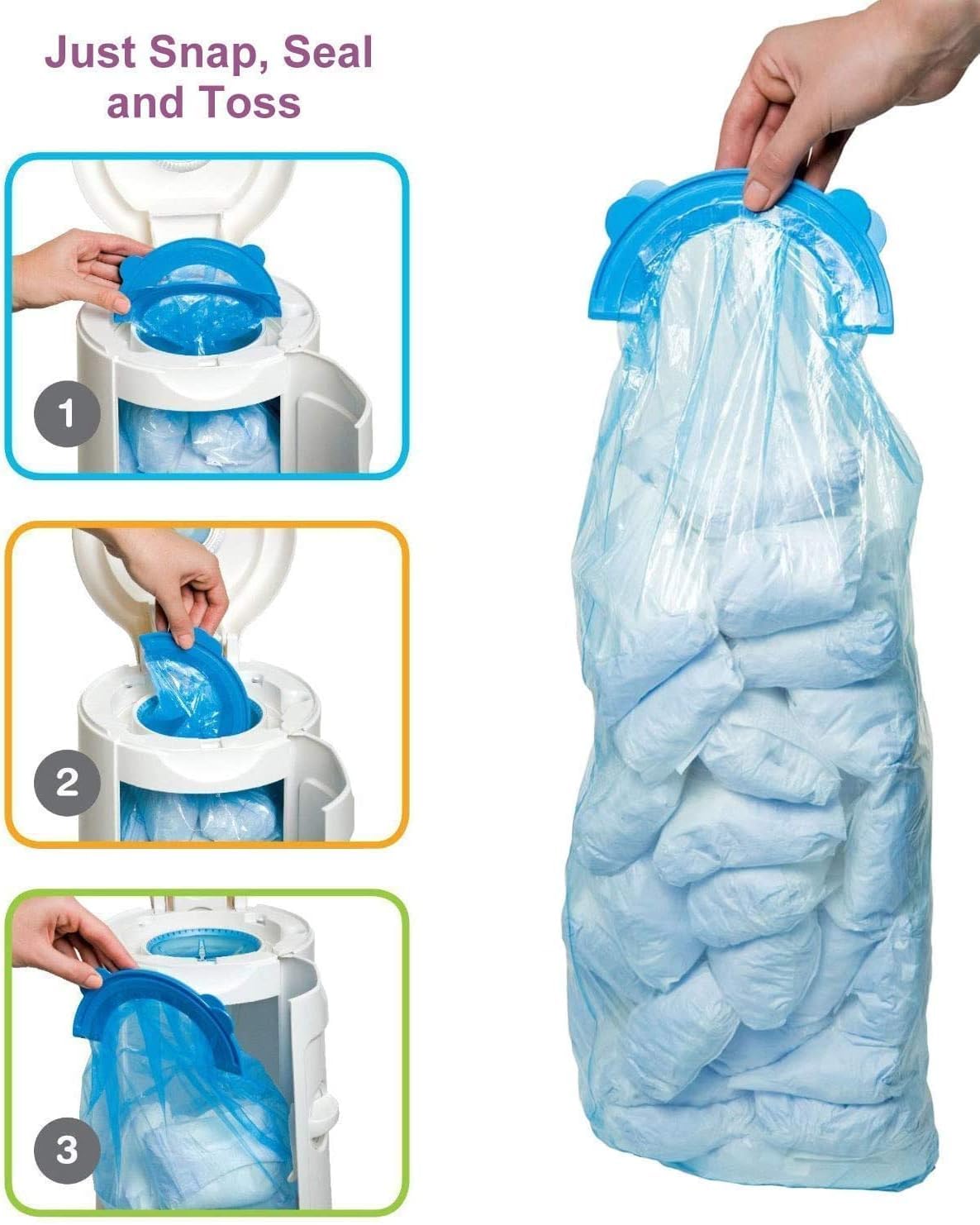 SYAOMUNLY Diaper Pail Refill Bags – 34-Count, 1088 Nappies, Arm & Hammer Compatible