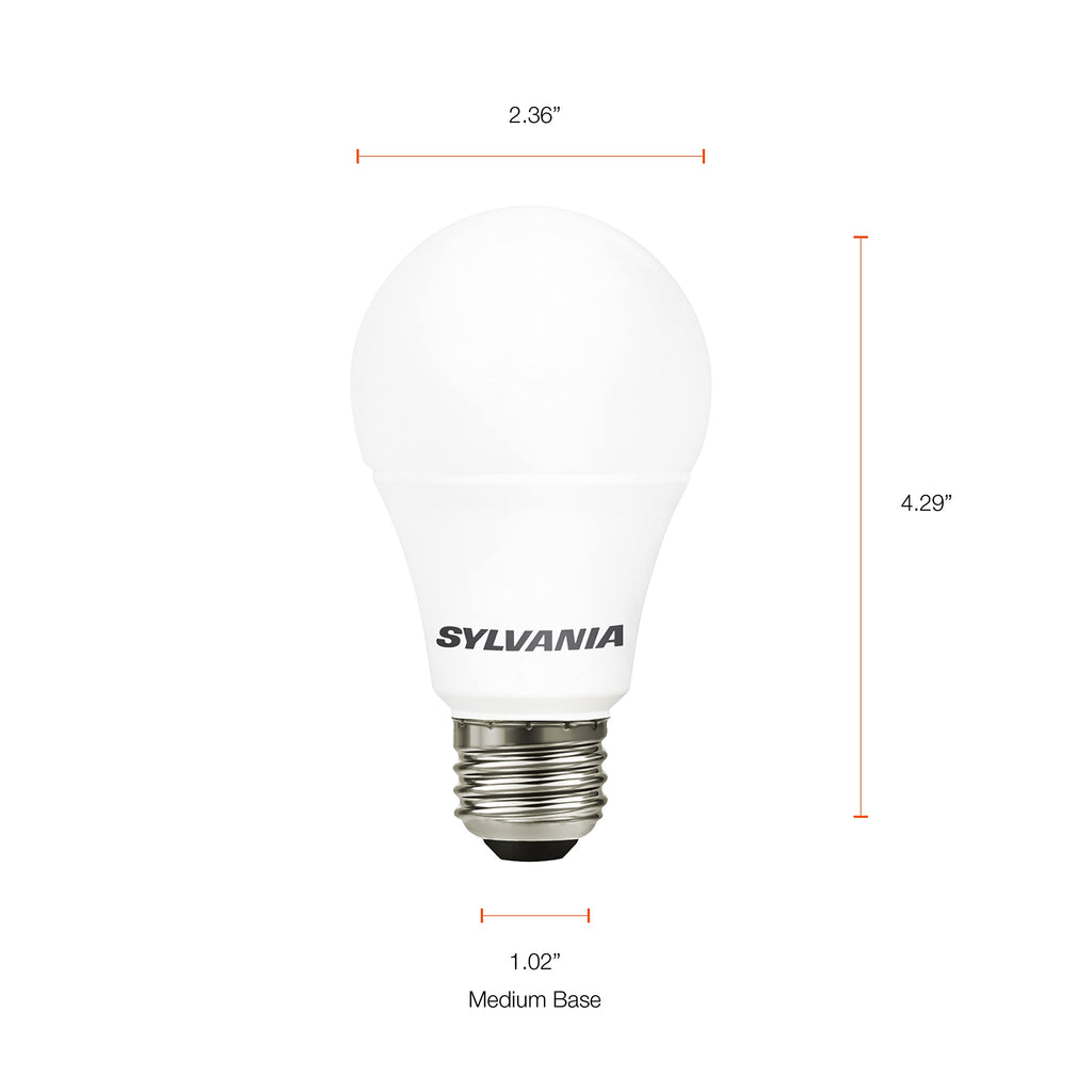 Sylvania LED A19 Light Bulb 12W, 1100 Lumens, Daylight 5000K, Frosted Finish, 4 Pack (78100) | LEDVANCE