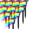 Tadyreal Solar Color Changing Outdoor Spotlight Kit – 10 Pack, 7 Modes, 600LM, IP65 Waterproof