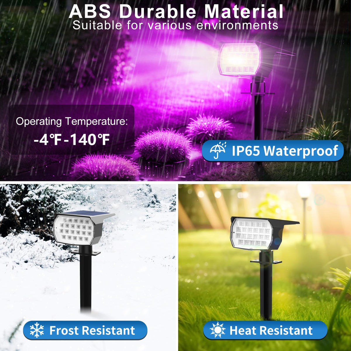 Tadyreal Solar Color Changing Outdoor Spotlight Kit – 10 Pack, 7 Modes, 600LM, IP65 Waterproof