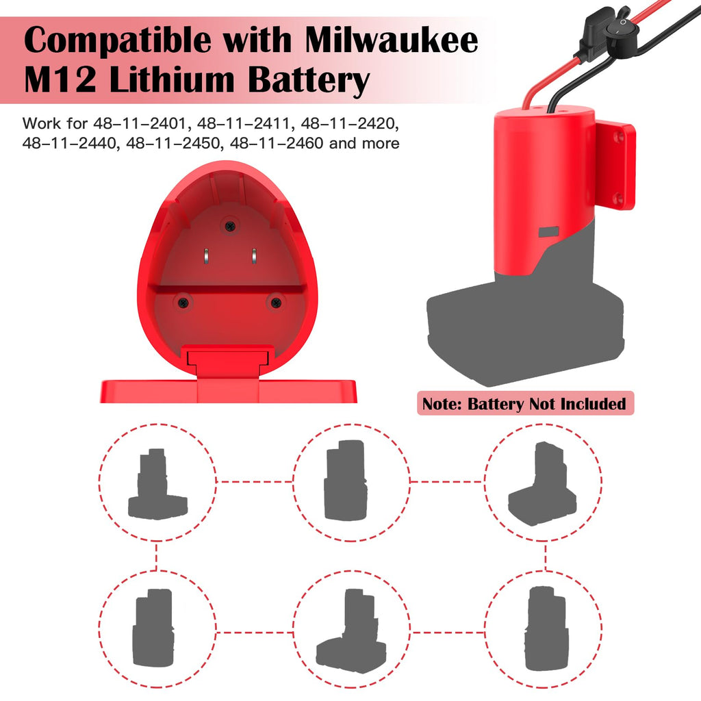 TANHEYIN 2-Pack 12V Battery Adapter for Milwaukee M12 | Power Tools & RC Toys