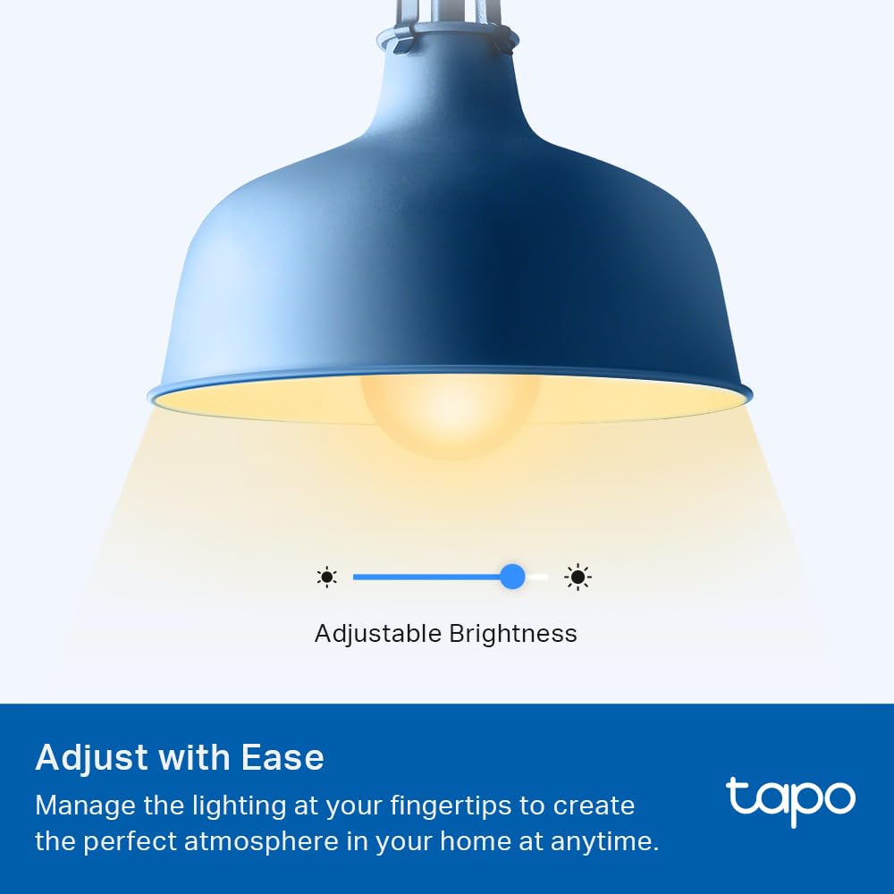 Tapo L510E 4-Pack Smart Wi-Fi LED Bulbs — 800 Lumens, 2700K Warm White, Dimmable, A19 E26, Alexa/Google Home, No Hub