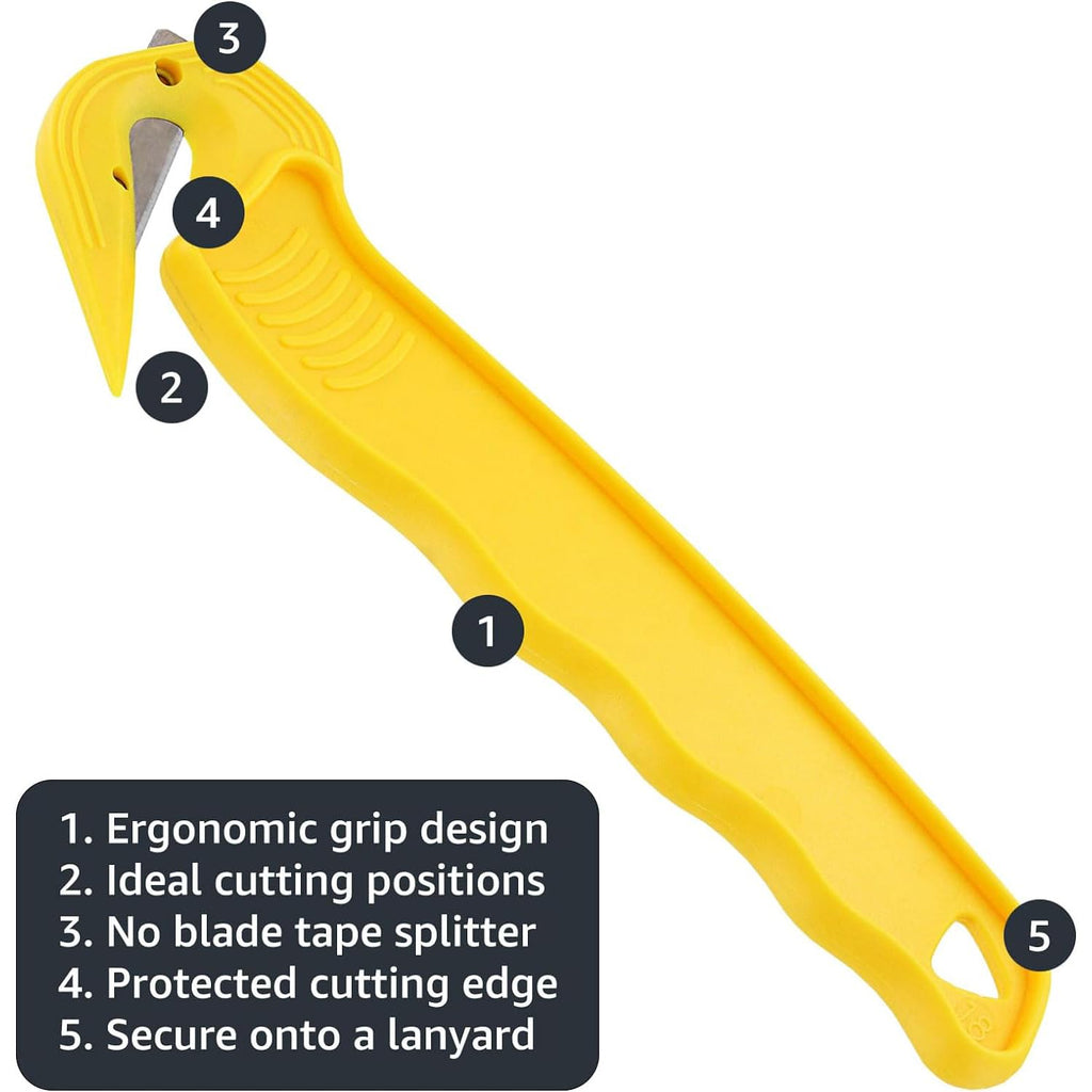 Thornton's Disposable Film Cutter – Sharp Steel Blade, Safe Hidden-Blade Design, Yellow