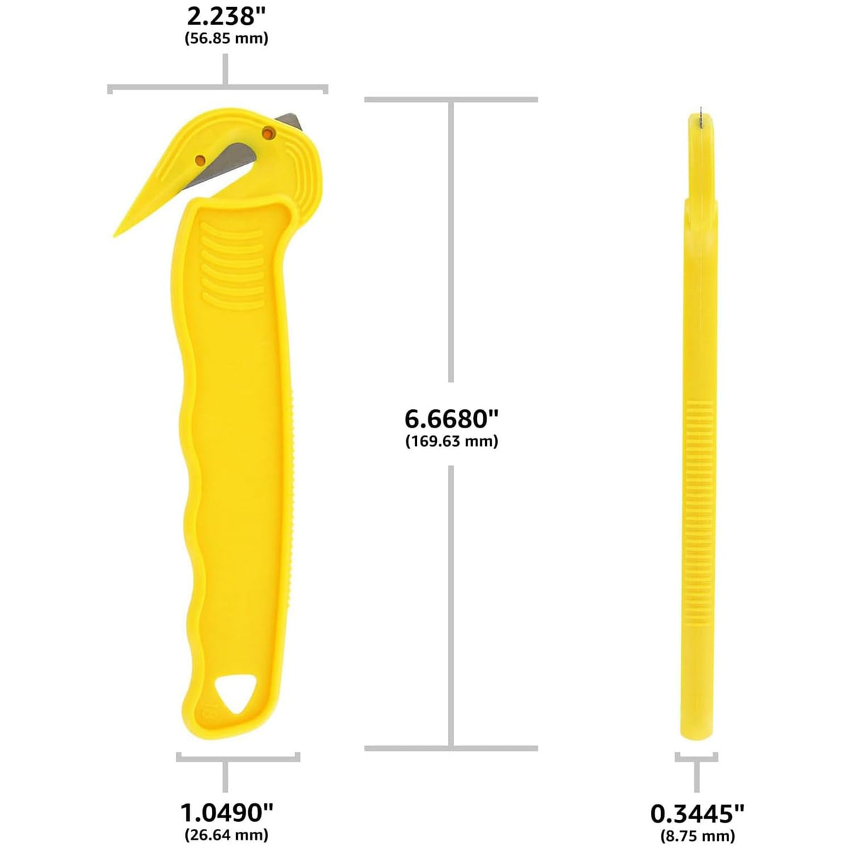 Thornton's Disposable Film Cutter – Sharp Steel Blade, Safe Hidden-Blade Design, Yellow