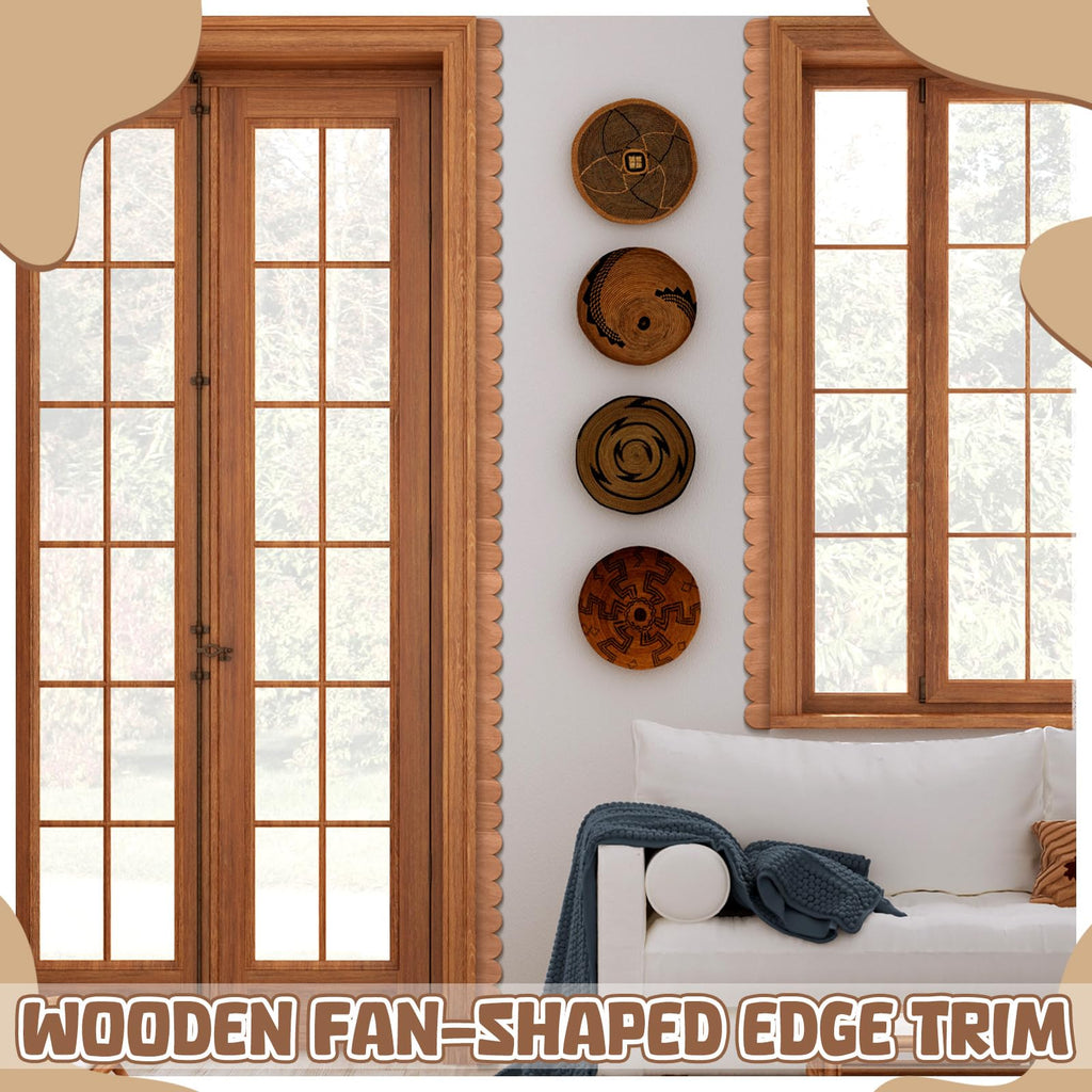 Threehoney 24-Pack Unfinished Scalloped Wood Trim — 15.75 x 1.57 in DIY Molding
