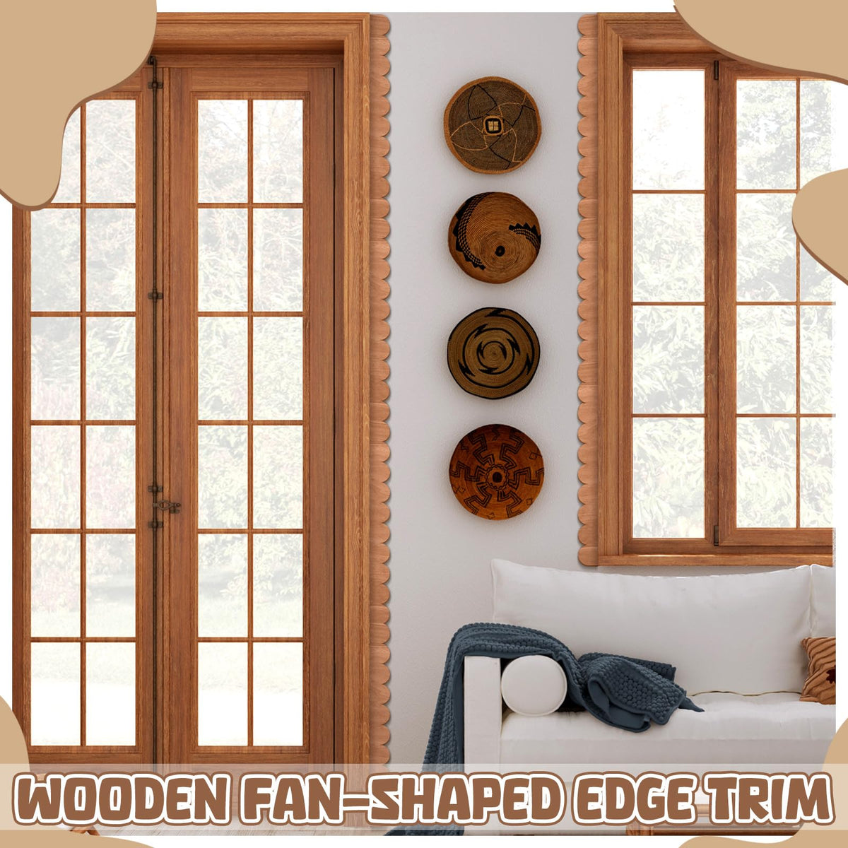 Threehoney 24-Pack Unfinished Scalloped Wood Trim — 15.75 x 1.57 in DIY Molding