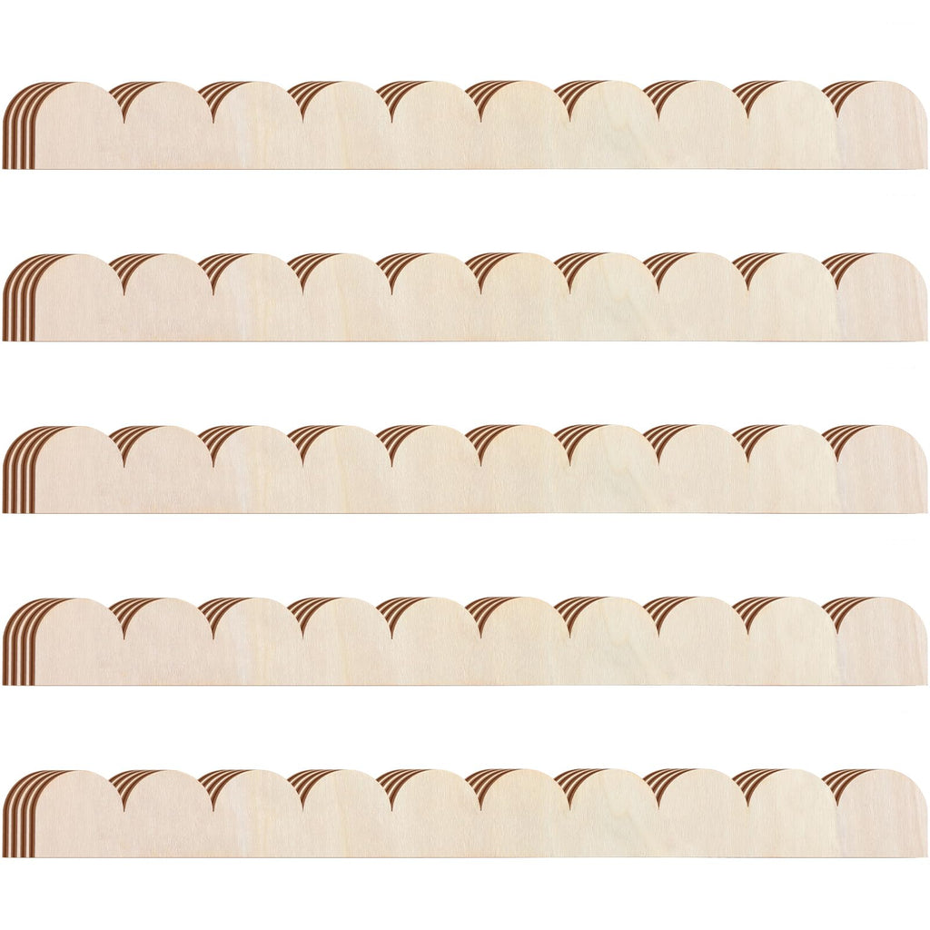 Threehoney 24-Pack Unfinished Scalloped Wood Trim — 15.75 x 1.57 in DIY Molding