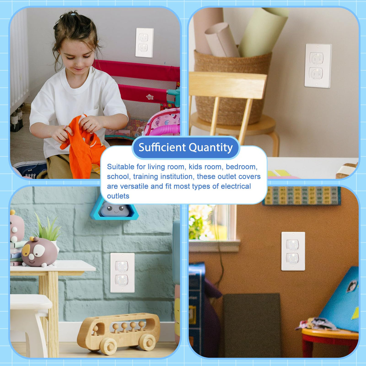 Thyle 200 Pcs Outlet Covers Bulk – Durable PVC, Easy Install, Kid-Safe Socket Covers for Home & Office