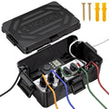 TICONN Outdoor Electrical Box IP54 Splash-Proof – Large Black Weatherproof Cover