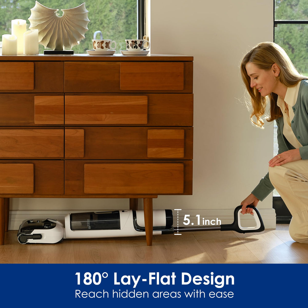 Tineco Floor ONE Stretch S6 Cordless Wet Dry Vacuum Mop — 180° Lay-Flat, 40-Min Runtime, Self-Cleaning