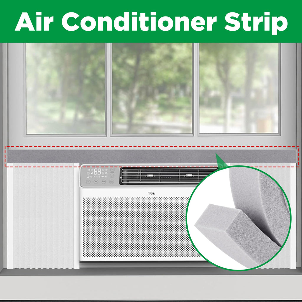 Tlswshsy 3 PCS Air Conditioner Foam Tape – 2x1in x 6.5ft Weather Stripping, Grey, Non-Adhesive Foam Seal with Glue Point (3-Pack)