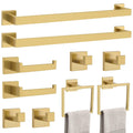 TNOMS 10-Piece Brushed Gold Bathroom Hardware Set – SUS304 Stainless Steel, 23.6-Inch Wall Mounted