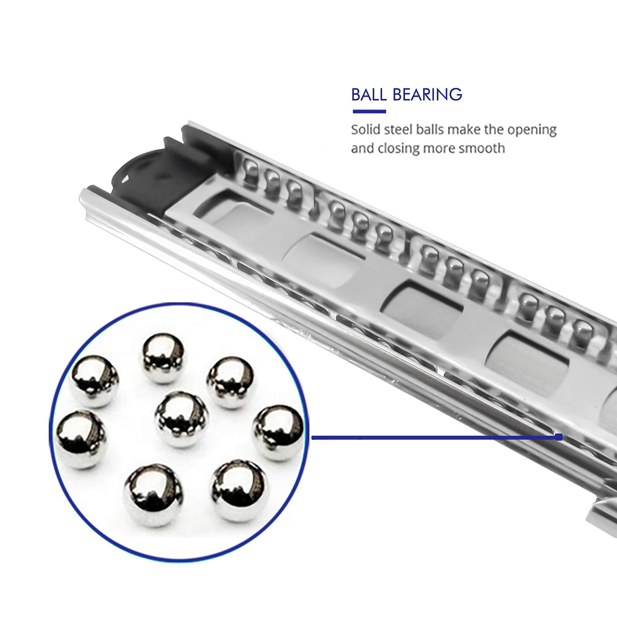 Tobinice 22-Inch Side Mount Drawer Slides, 3-Section Full Extension, 100 lb Capacity (10 Pairs)