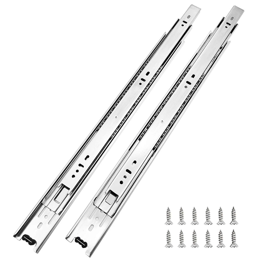Tobinice 22-Inch Side Mount Drawer Slides, 3-Section Full Extension, 100 lb Capacity (10 Pairs)