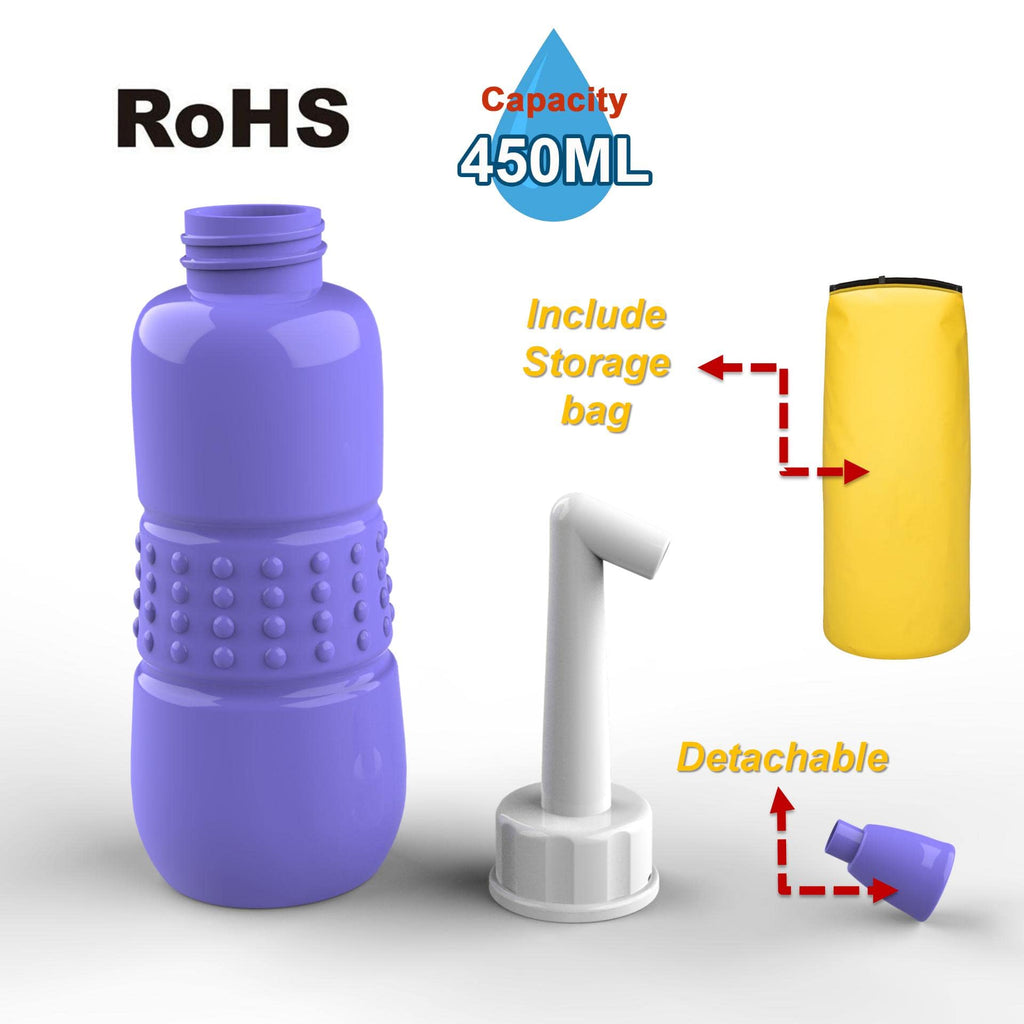 TONELIFE 2 PCS Portable Bidet — 450ml Leakproof Handheld Bottle for Travel