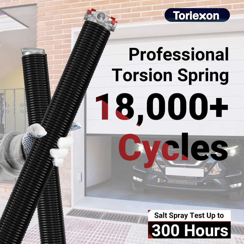 Toriexon Pair Garage Door Springs 0.250 wire x 2in inside x 30in length – Heavy-Duty Torsion, 18k Cycles