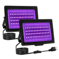 uwiner 2 Pack 40W LED Black Light IP66 Waterproof Flood Light with Plug & Switch – Outdoor Glow Party & Halloween Decor