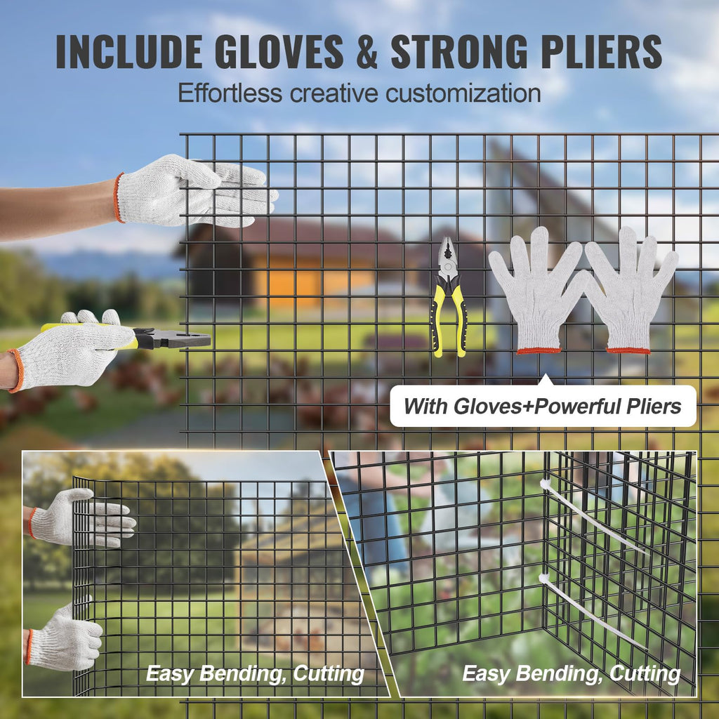 VEVOR Hardware Cloth 24'' x 100' – 1/2 in Galvanized Wire Mesh Roll, 19 Gauge for Chicken Coops