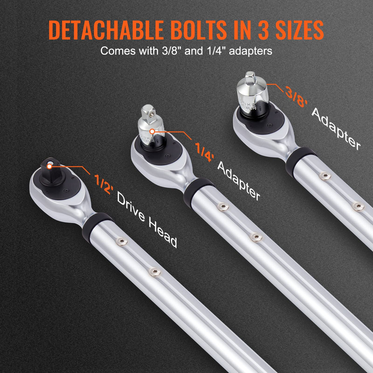 VEVOR Digital Torque Wrench 1/2 Inch Drive – 25-250 ft-lb / 34-340 N·m | ±2% Accuracy | 3-Mode with LED Beep