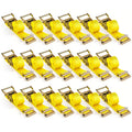 VEVOR 18-Piece E-Track Ratchet Strap Set - 2in x 15ft, 4400 lbs BS, Yellow
