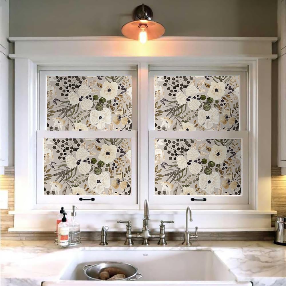 VistaPalette Boho Cream Brown Daisy Peel & Stick Wallpaper | Removable Vinyl Contact Paper for Renters