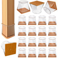 VIUME 24 Pcs Chair Leg Protectors — Square Silicone Caps for Hardwood Floors
