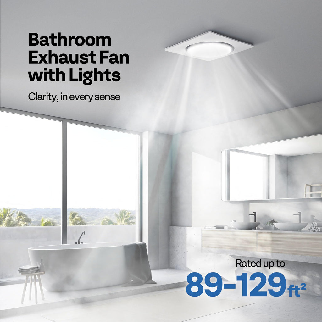 VIVOHOME Autoflow Bathroom Exhaust Fan with Humidity Sensor – 160 CFM, EC Motor, 2700K/4000K/5700K