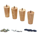 WEICHUAN 4-Inch Solid Wood Legs – Set of 4 for Sofa, Chair, Table