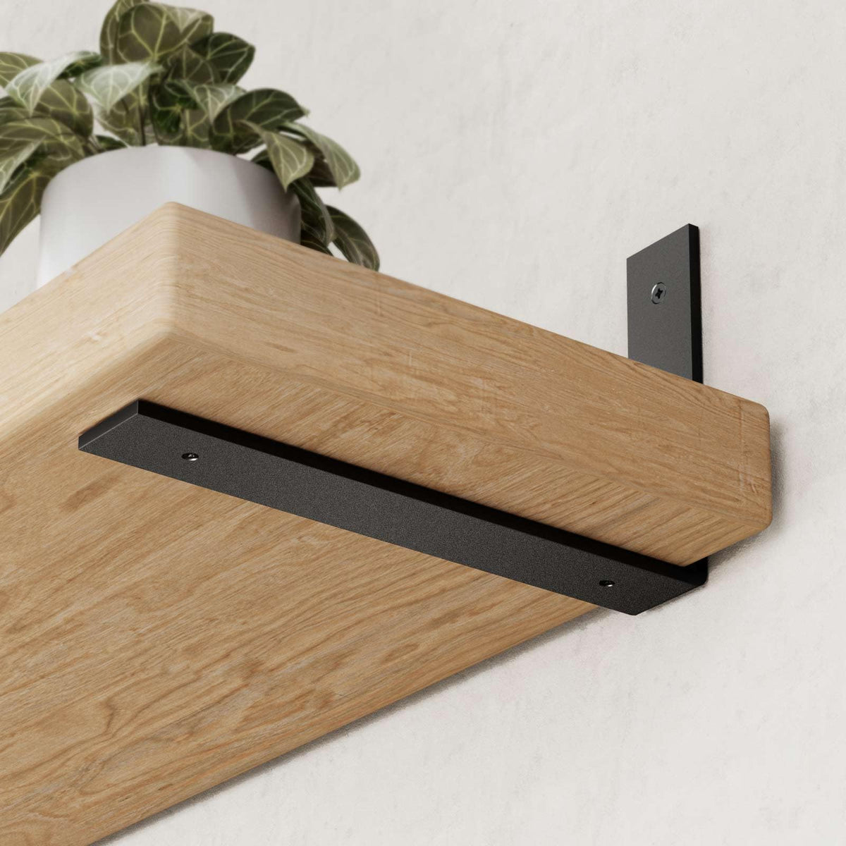 WEKIS 6-Pack Heavy-Duty 10-Inch L Shelf Brackets, Black, 0.2-Inch Thick