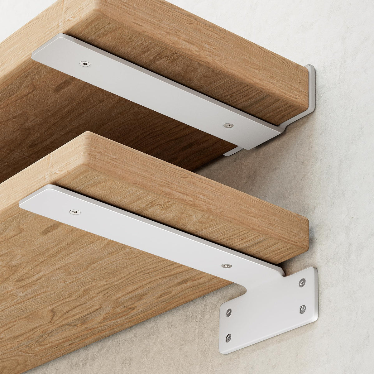 WEKIS Shelf Brackets 10-Inch Heavy Duty Floating Brackets – 6 Pack, Matte White, 160 lb Load Capacity