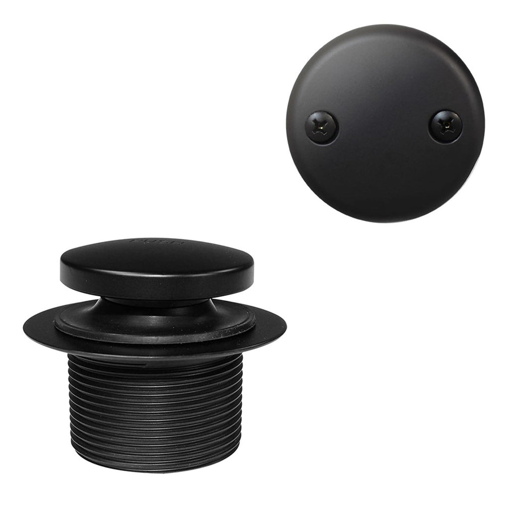 Westbrass 593144-62 14in Black Tubular Bathtub Waste & Overflow with Tip-Toe Drain Plug – Matte Black